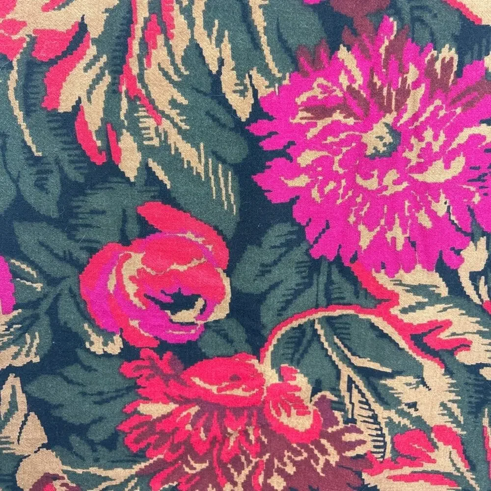 Byblos Wool Fleece Floral Large Long Winter Scarf Wrap